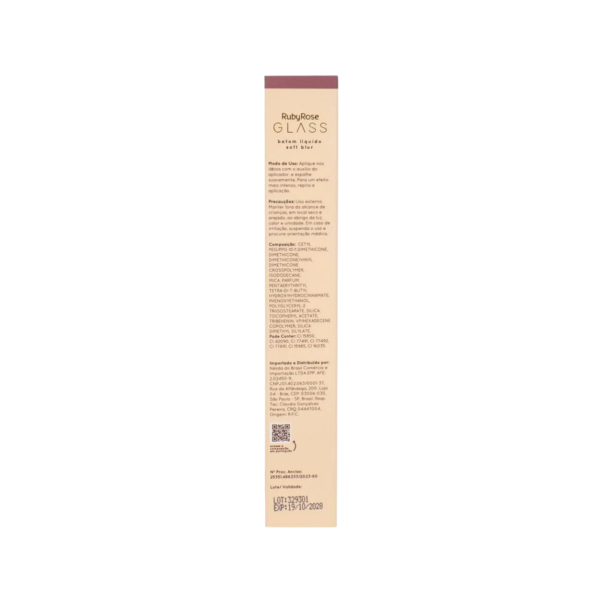 BATOM LÍQUIDO SOFT BLUR RUBY ROSE GLASS BG03 HB-579-3