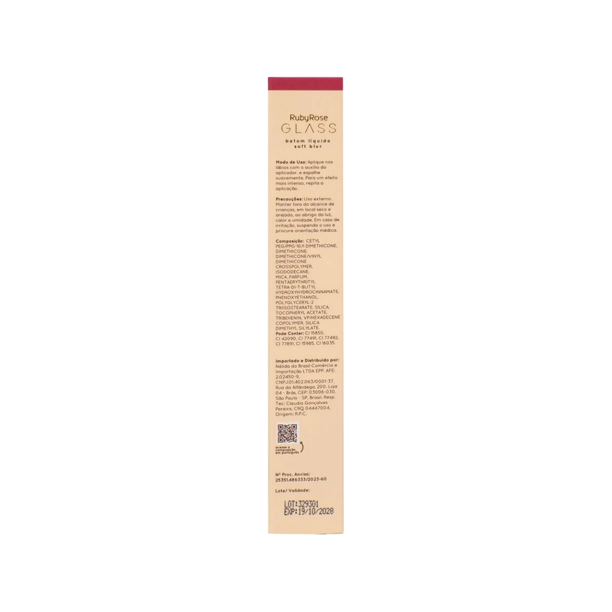 BATOM LÍQUIDO SOFT BLUR RUBY ROSE GLASS BG07 HB-579-7