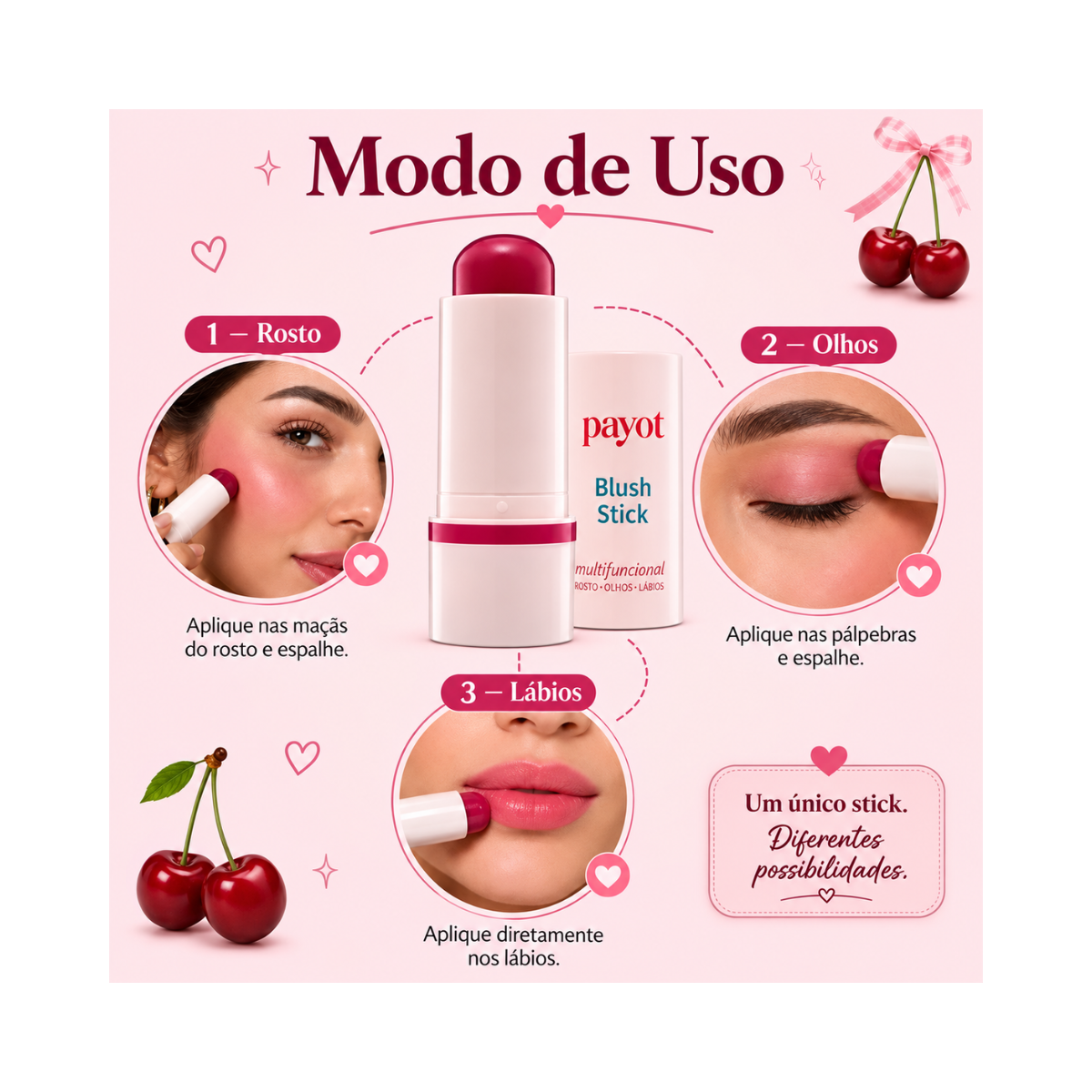 BLUSH STICK MULTIFUNCIONAL LICOR DE CEREJA 20 PAYOT 6G
