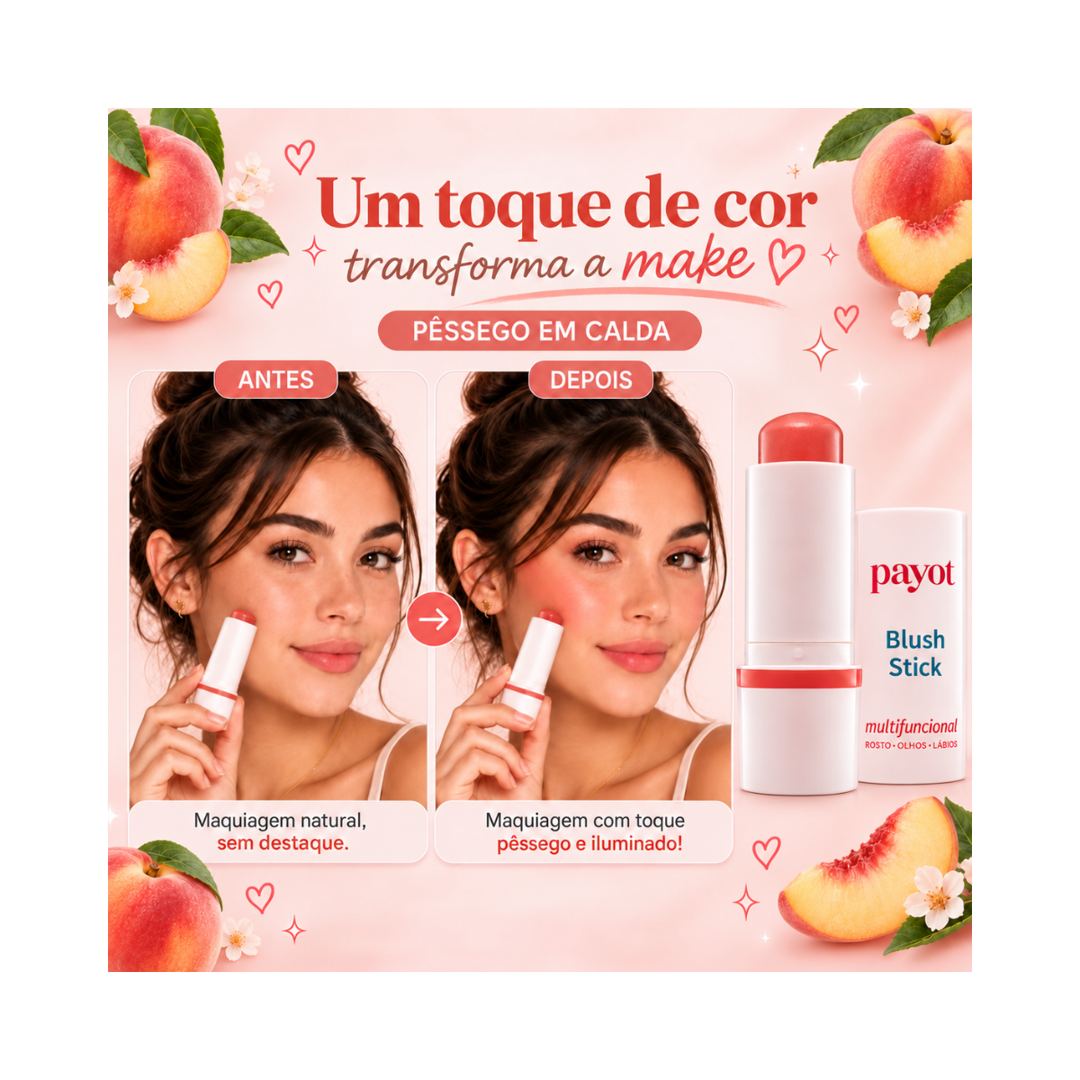 BLUSH STICK MULTIFUNCIONAL PESSEGO EM CALDA 30 PAYOT 6G
