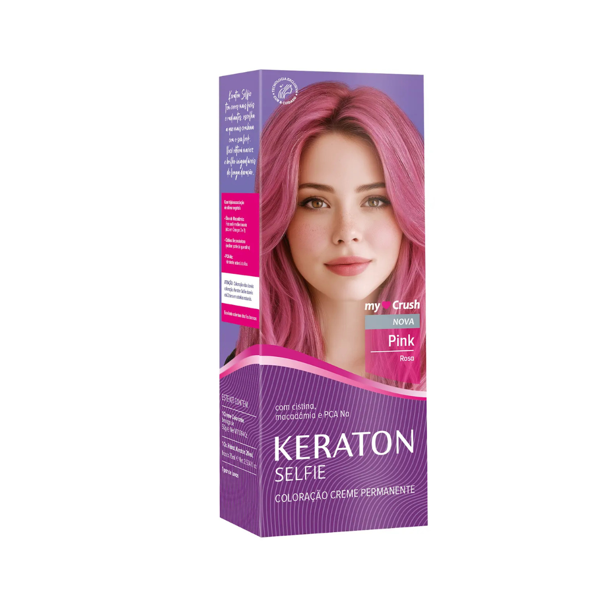 COLORAÇÃO KERATON SELFIE MY CRUSH HOT PINK KERT 50G