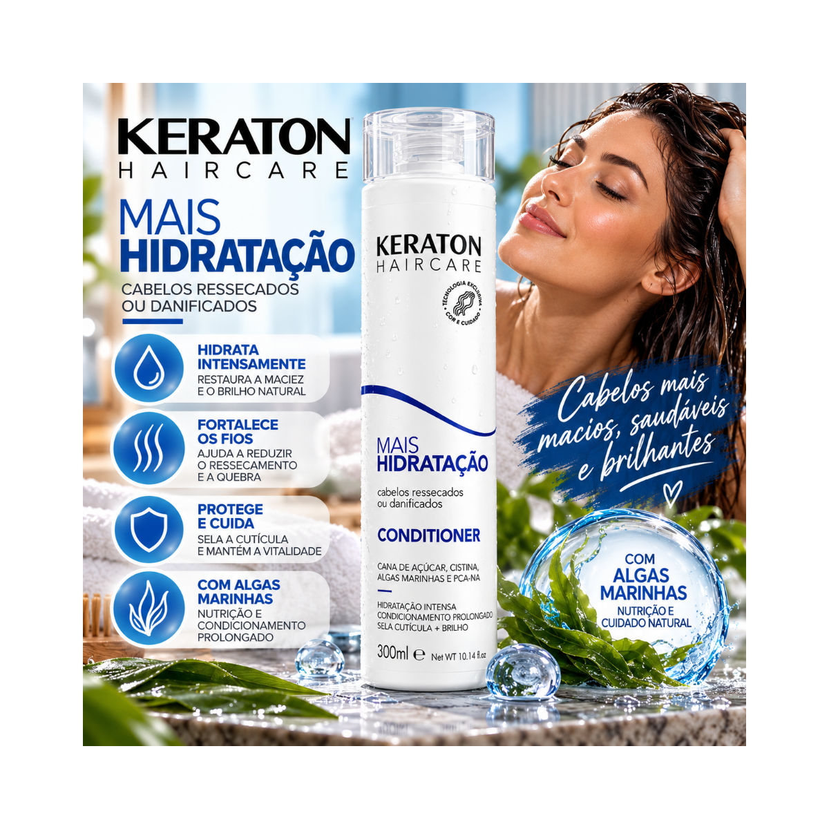 CONDICIONADOR KERATON MAIS NUTRIÇÃO KERT 300ML
