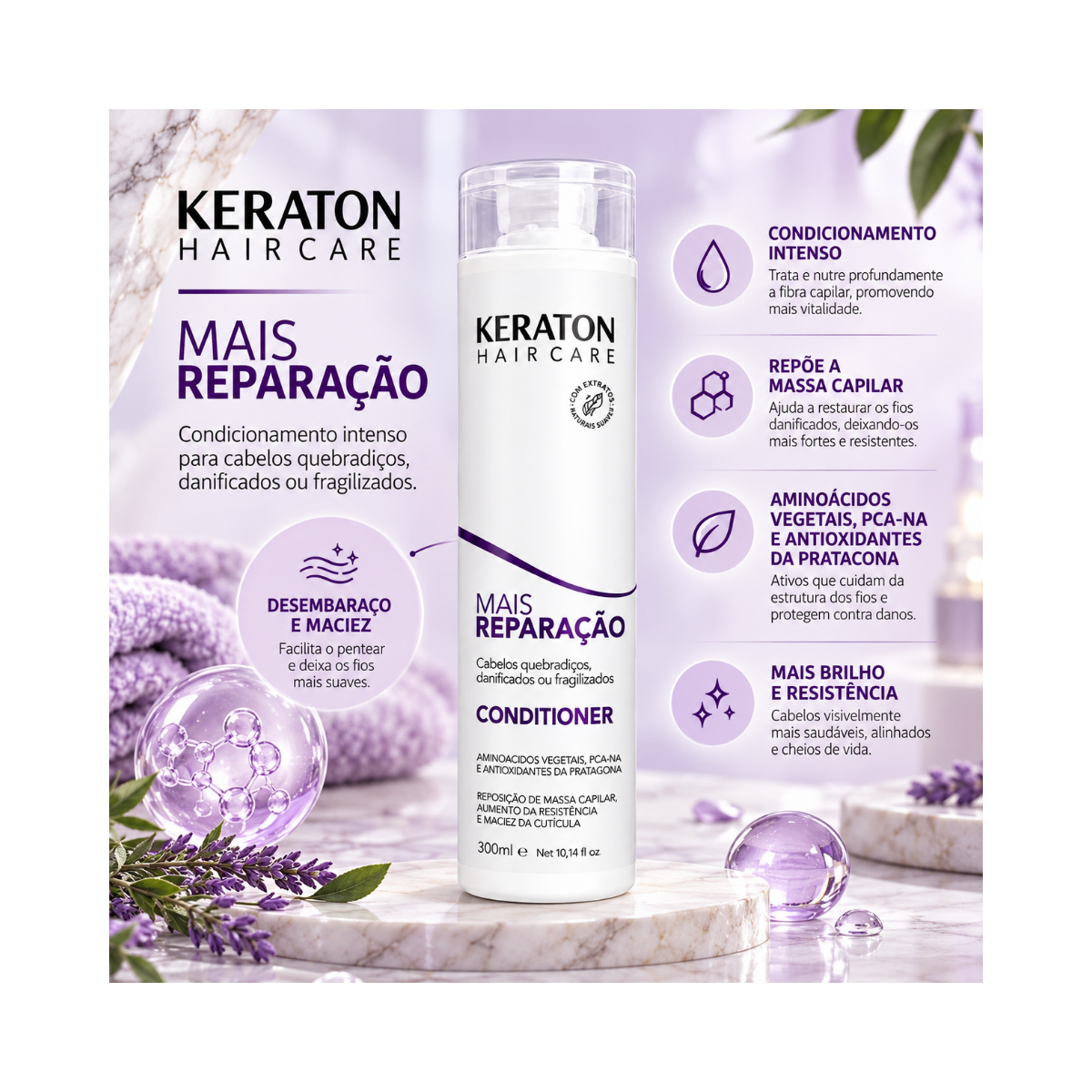 CONDICIONADOR KERATON MAIS REPARAÇÃO KERT 300ML