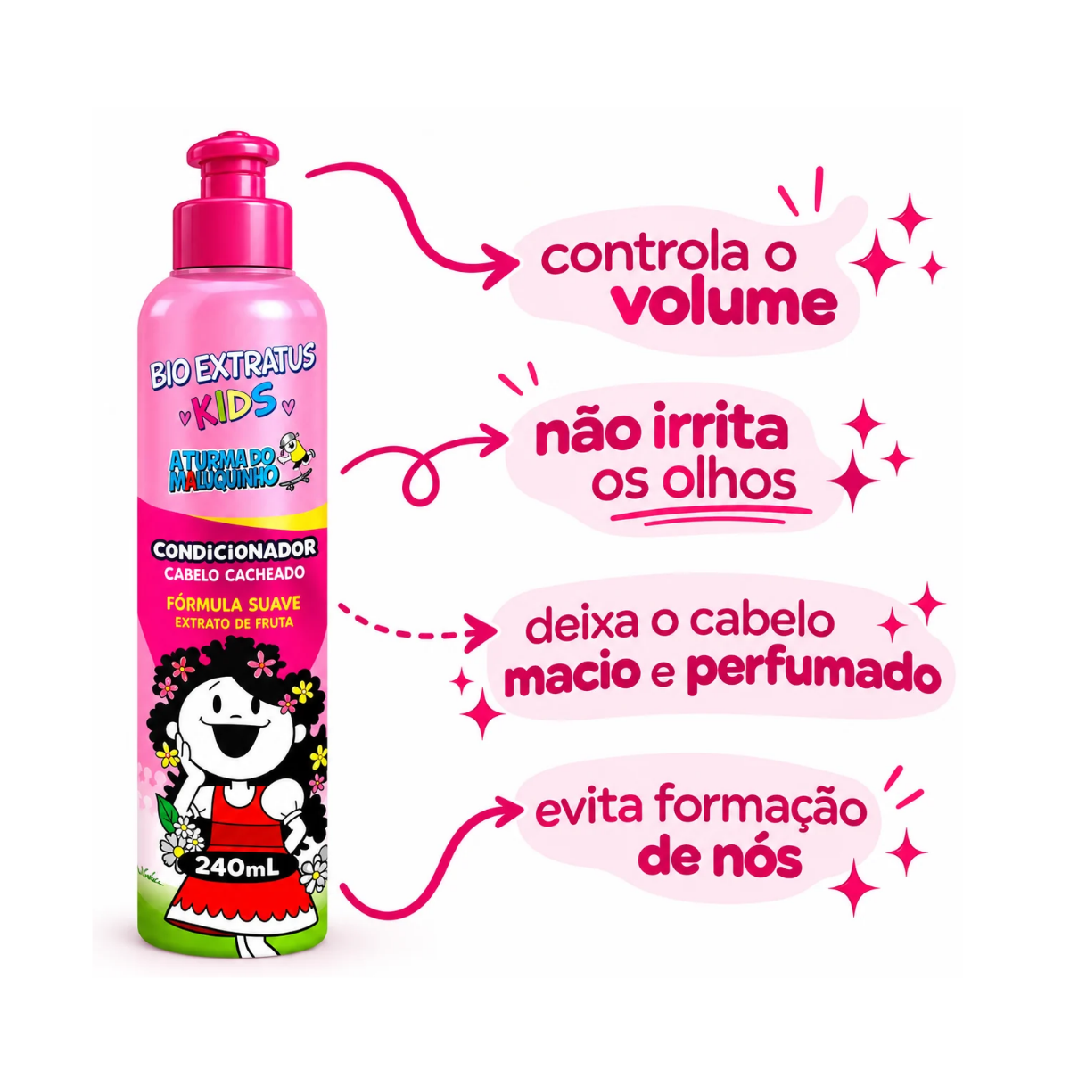 CONDICIONADOR KIDS CABELO CACHEADO BIO EXTRATUS 240ML