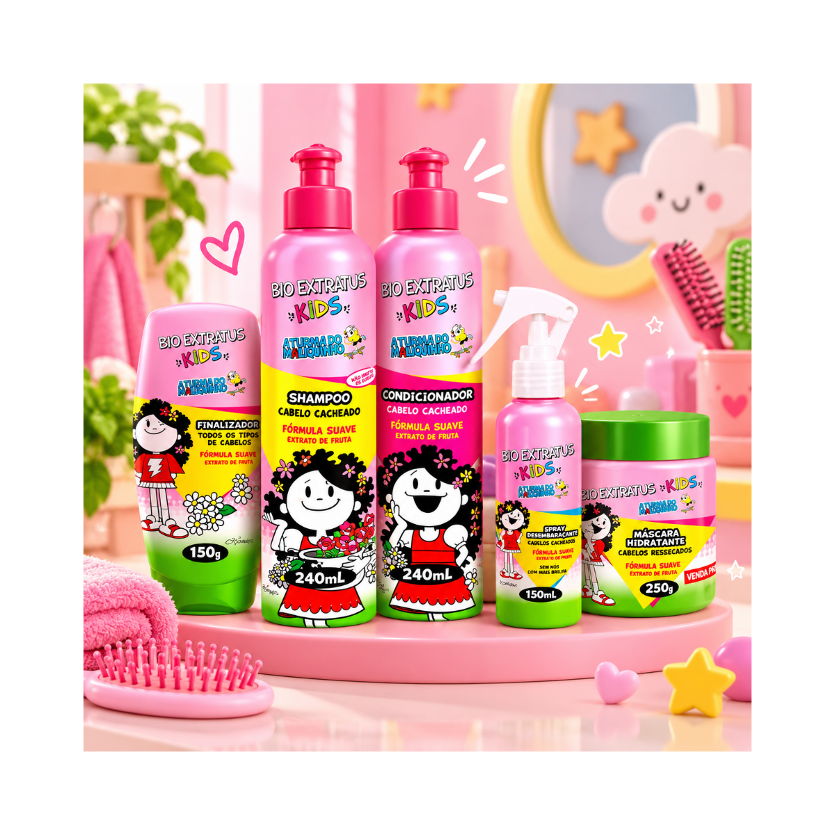 CONDICIONADOR KIDS CABELO CACHEADO BIO EXTRATUS 240ML