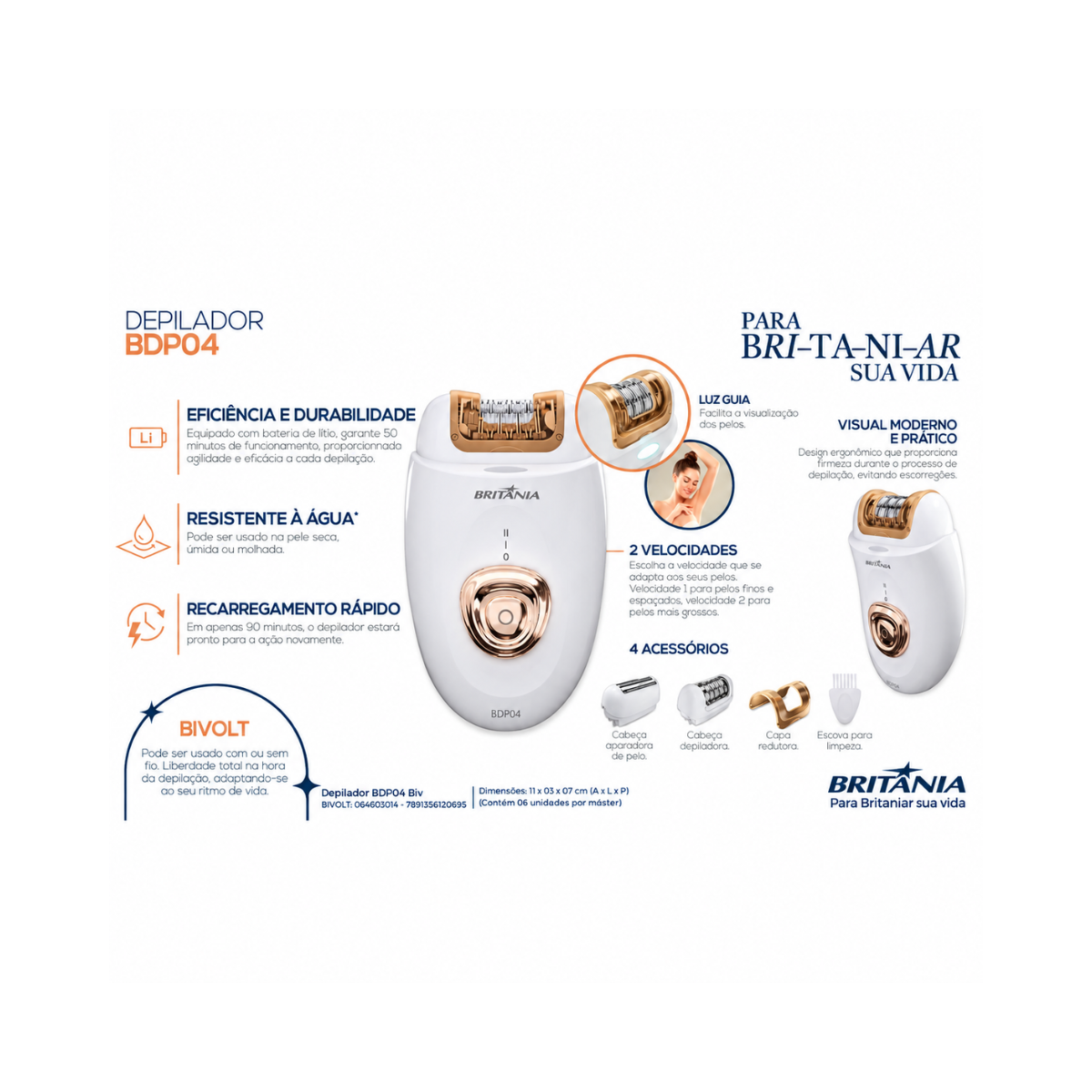 DEPILADOR BRITÂNIA BDP04 BIVOLT