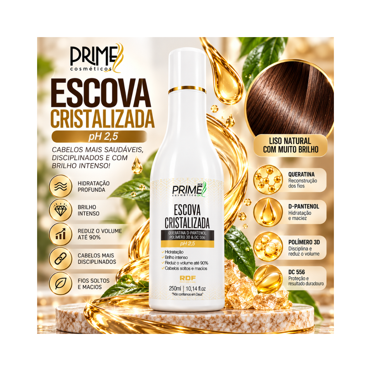 ESCOVA CRISTALIZADA RDF PRIME 250ML