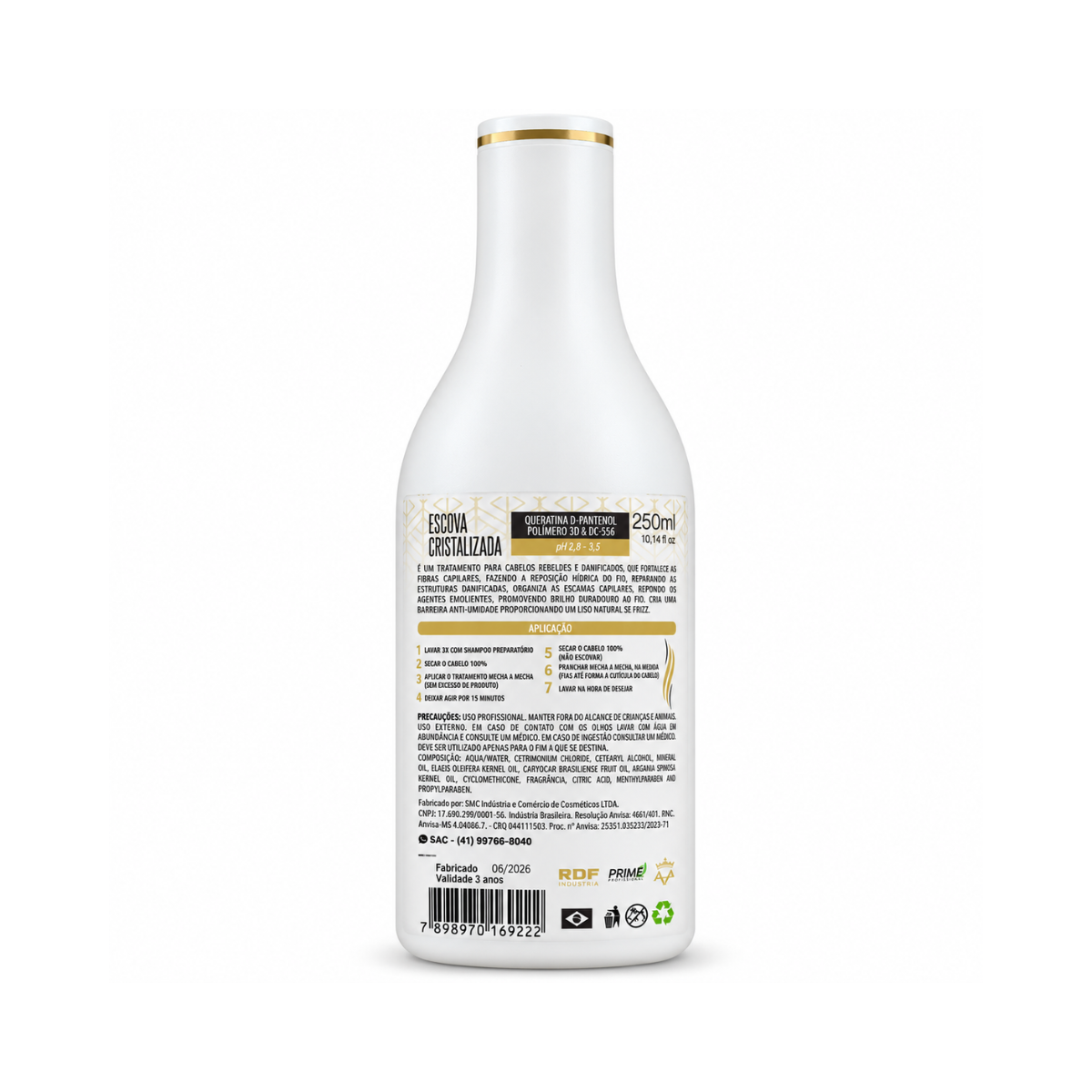 ESCOVA CRISTALIZADA RDF PRIME 250ML