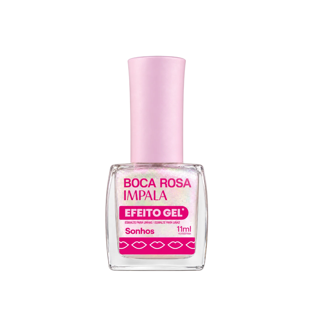 ESMALTE BOCA ROSA EFEITO GEL CINTILANTE SONHOS IMPALA 7,5ML