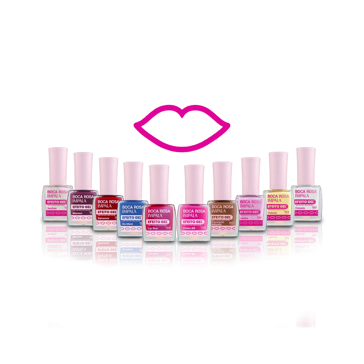 ESMALTE BOCA ROSA EFEITO GEL SUAVE COBERTURA COCADA IMPALA 11ML