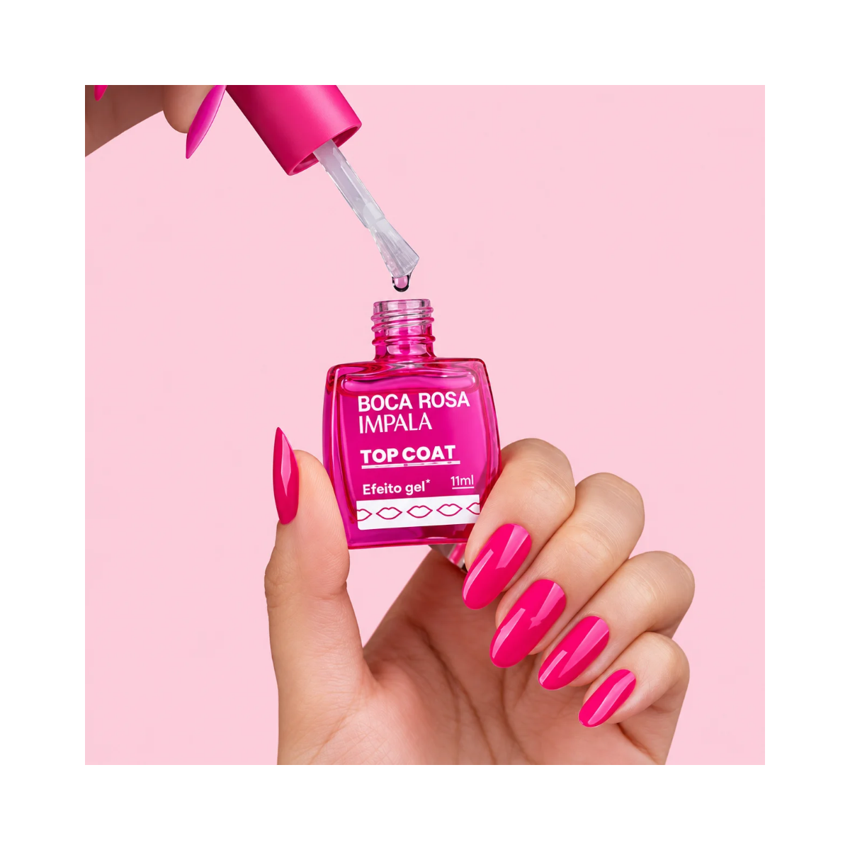 ESMALTE BOCA ROSA TOP COAT EFEITO GEL IMPALA 11ML