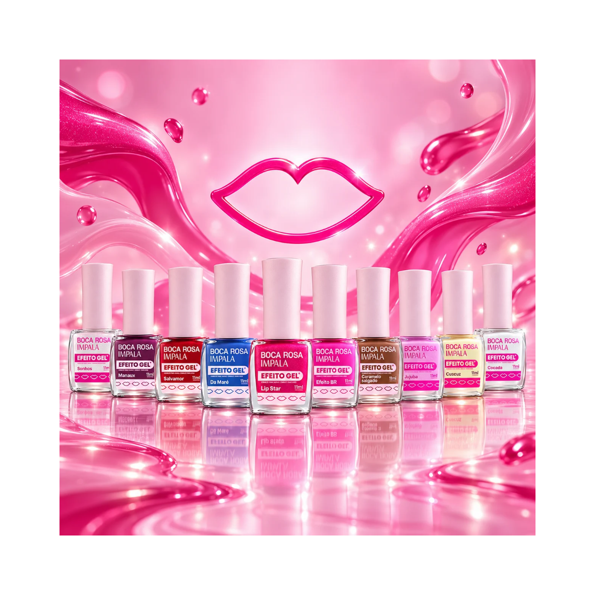 ESMALTE BOCA ROSA TOP COAT EFEITO GEL IMPALA 11ML