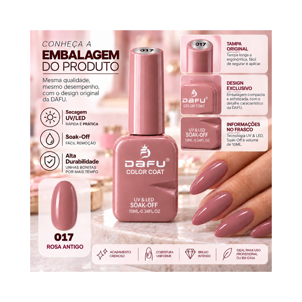 ESMALTE COLOR COAT 017 DAFU 10ML DF-EM98