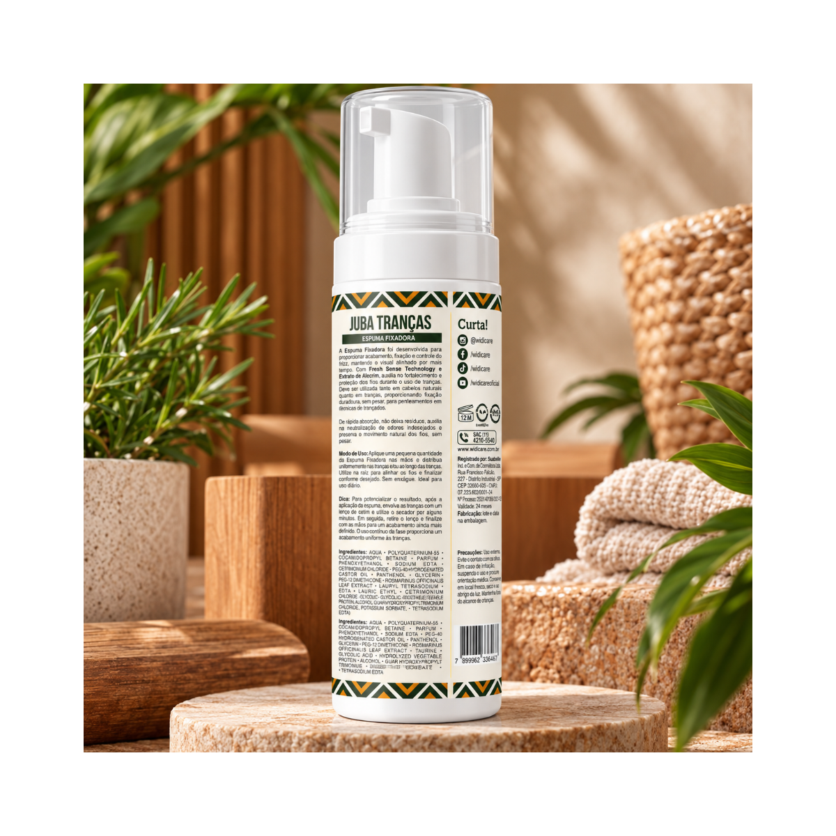 ESPUMA FIXADORA JUBA TRANÇA WIDI CARE 200ML