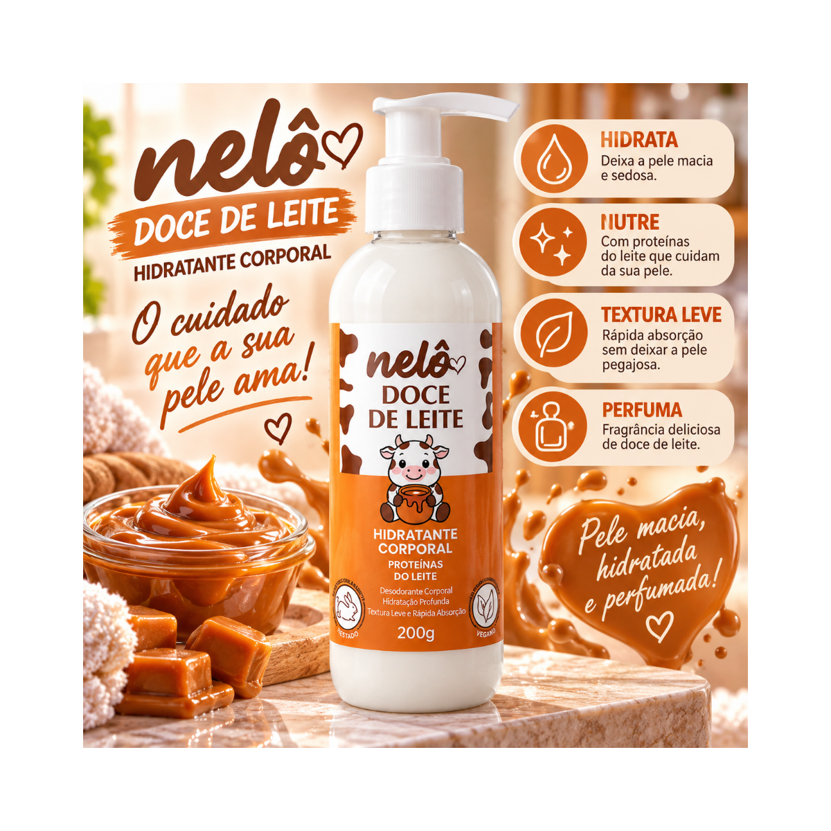HIDRATANTE CORPORAL DOCE DE LEITE NELÔ 200G