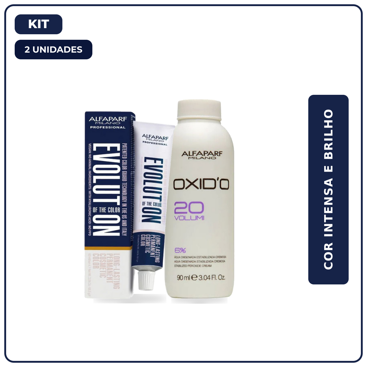 KIT ALFAPARF EVOLUTION COLORAÇÃO 6.4 LOURO ESCURO COBRE + OX DE 20 VOLUMES 90ML