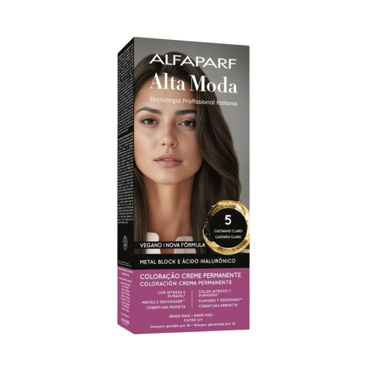 KIT ALTA MODA 2 COLORAÇÕES 5.0 CASTANHO CLARO + ÓLEO DE ARGAN MARROCOS