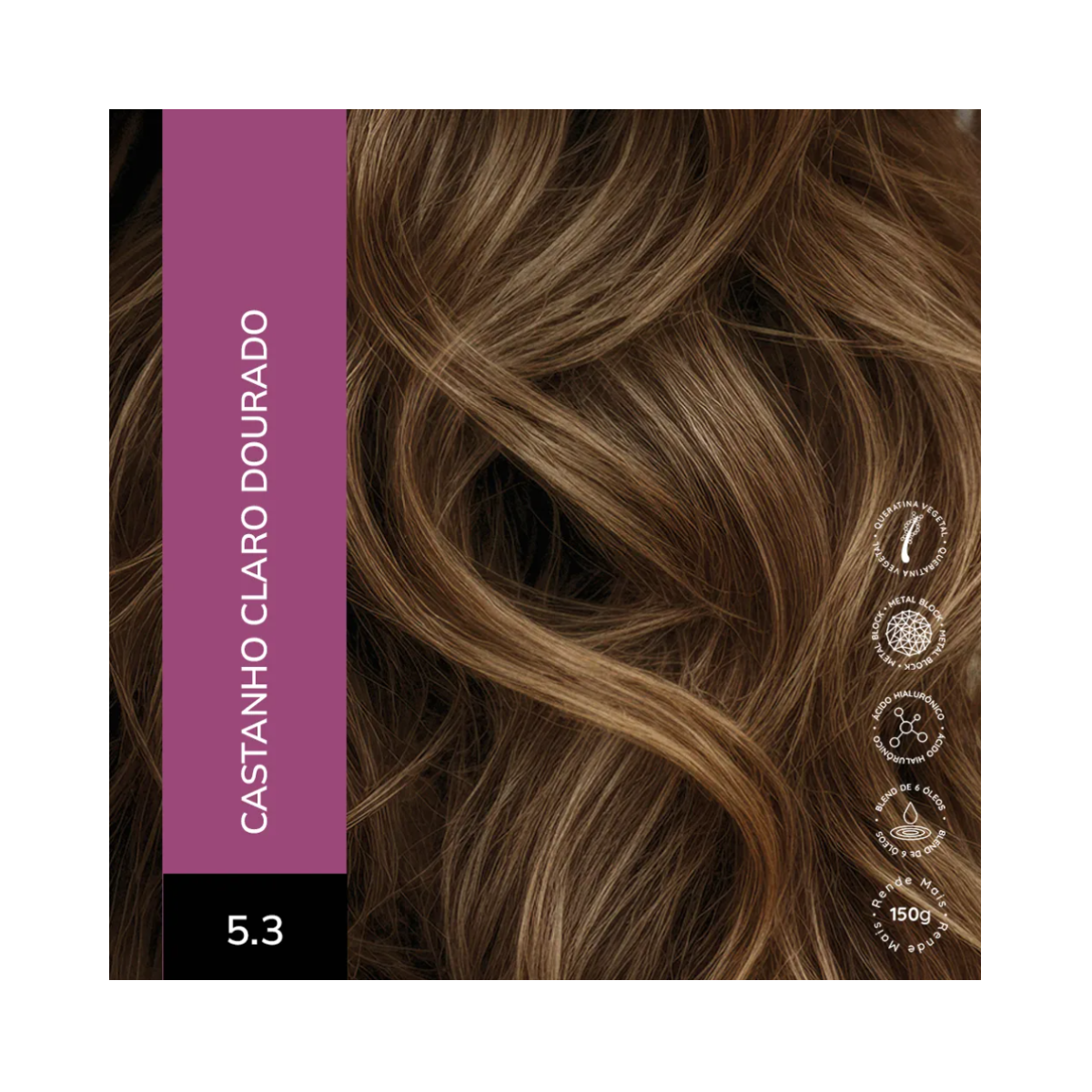 KIT ALTA MODA 2 COLORAÇÕES 5.3 CASTANHO CLARO DOURADO CARAMELO + ÓLEO DE ARGAN M