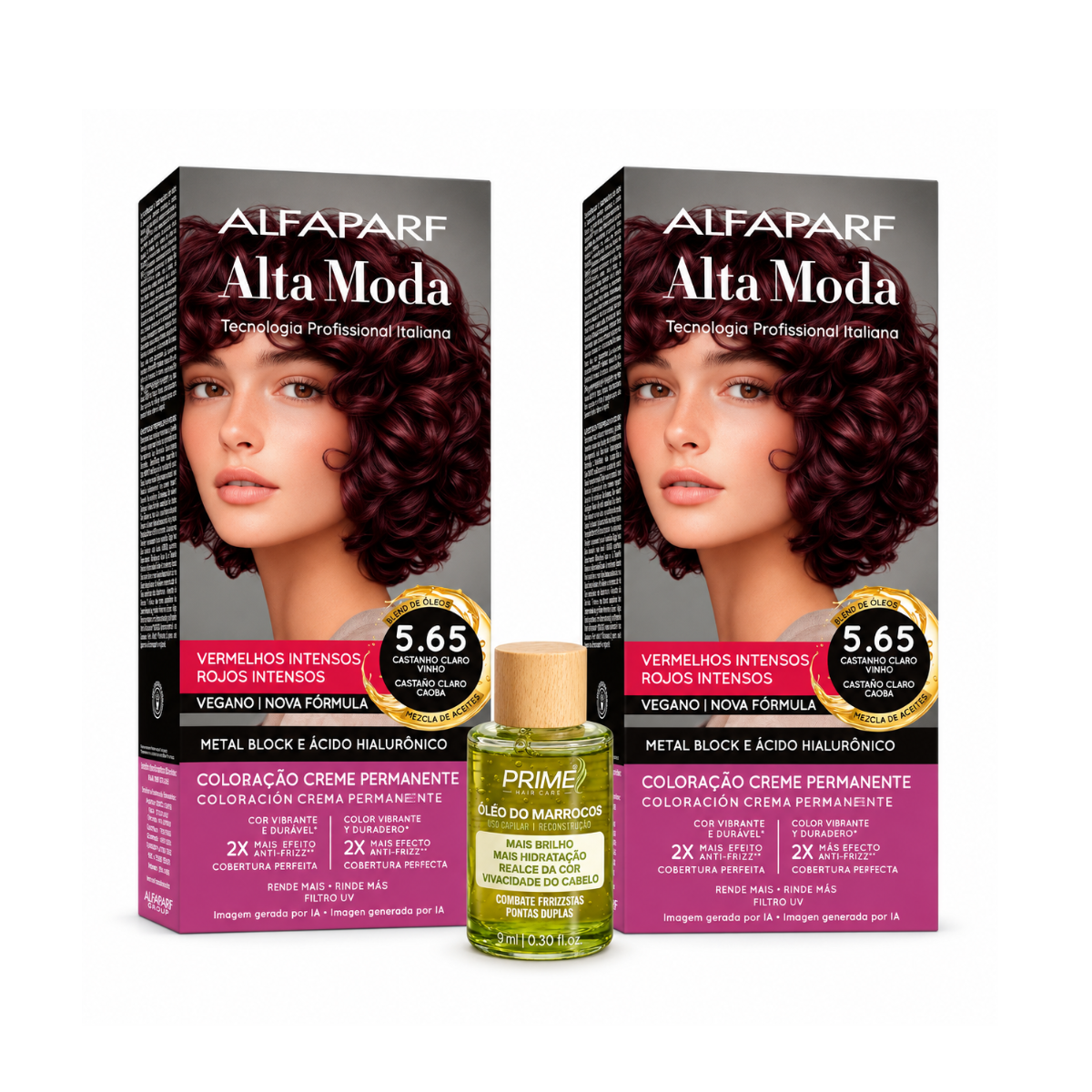 KIT ALTA MODA 2 COLORAÇÕES 5.65 VINHO ESCURO MARSALA