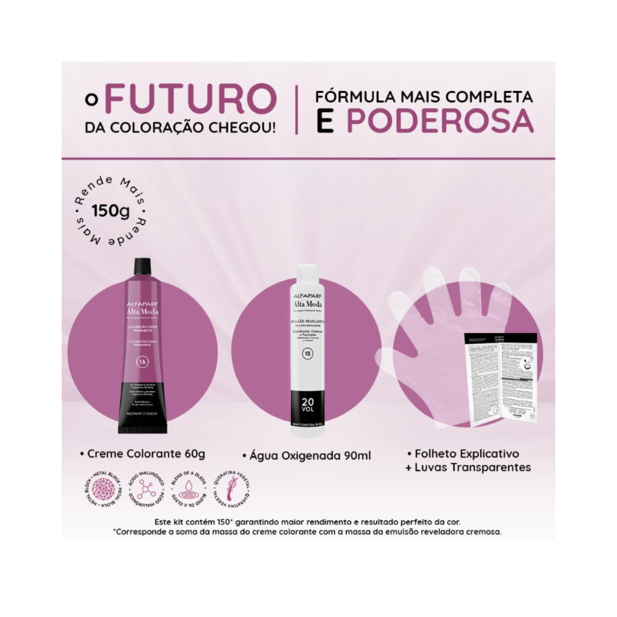 KIT ALTA MODA 2 COLORAÇÕES 6.0 LOURO ESCURO 150G + ÓLEO DE ARGAN MARROCOS