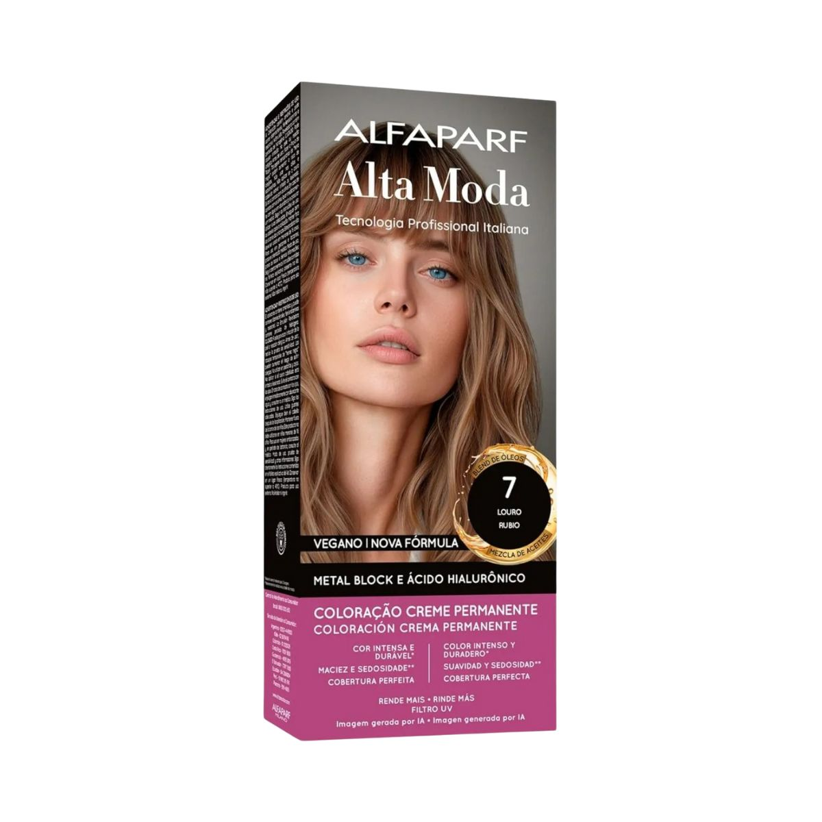KIT ALTA MODA 2 COLORAÇÕES 7.0 LOURO RUBIO + ÓLEO DE ARGAN MARROCOS