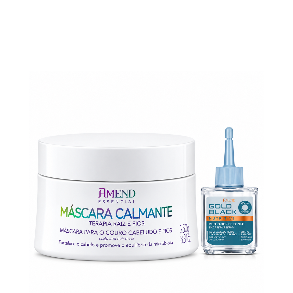 KIT AMEND MASC CALMANTE 250G + REPARADOR GOLD BLACK 30ML 
