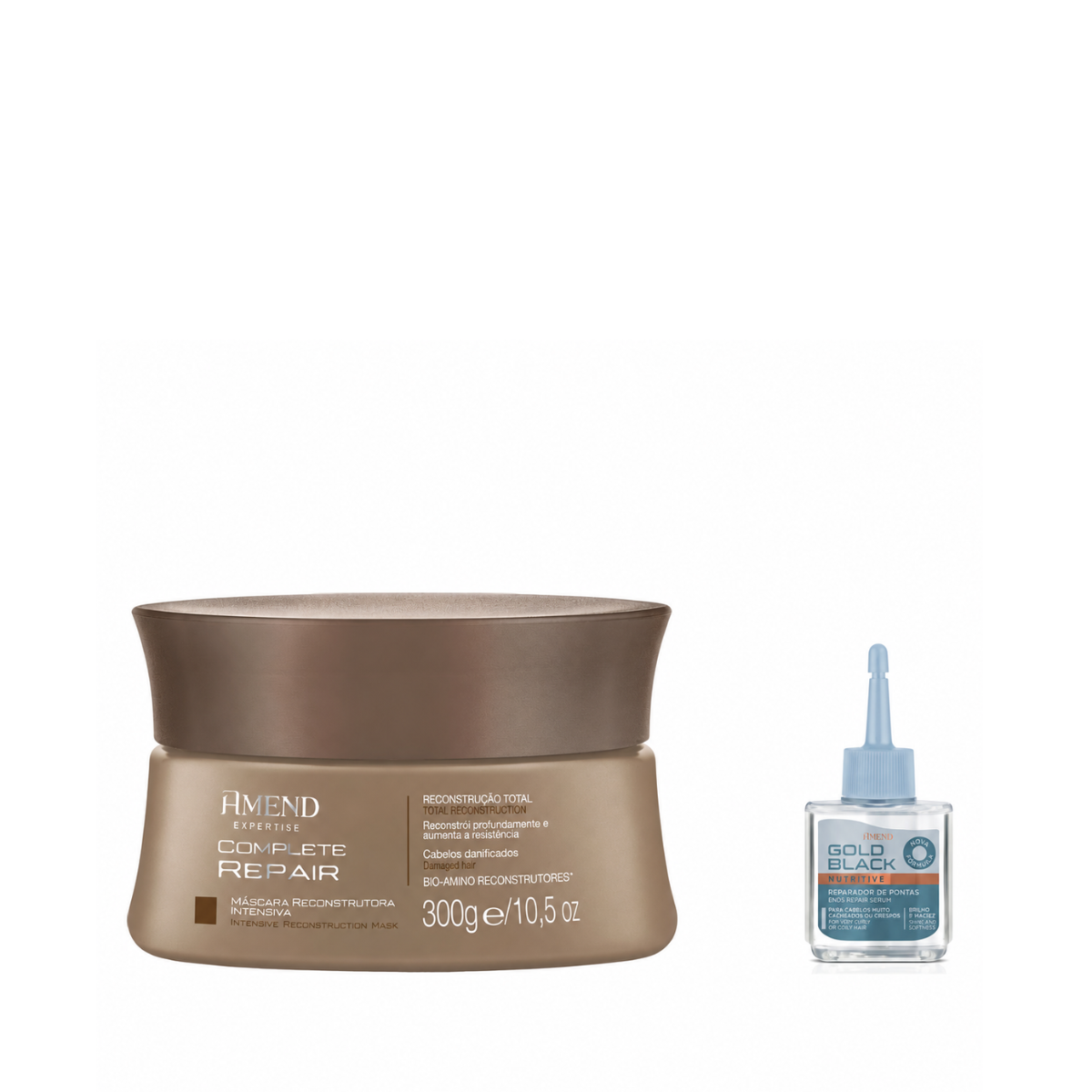 KIT AMEND MASC COMPLETE REPAIR 300G + REP GOLD BLACK 30ML