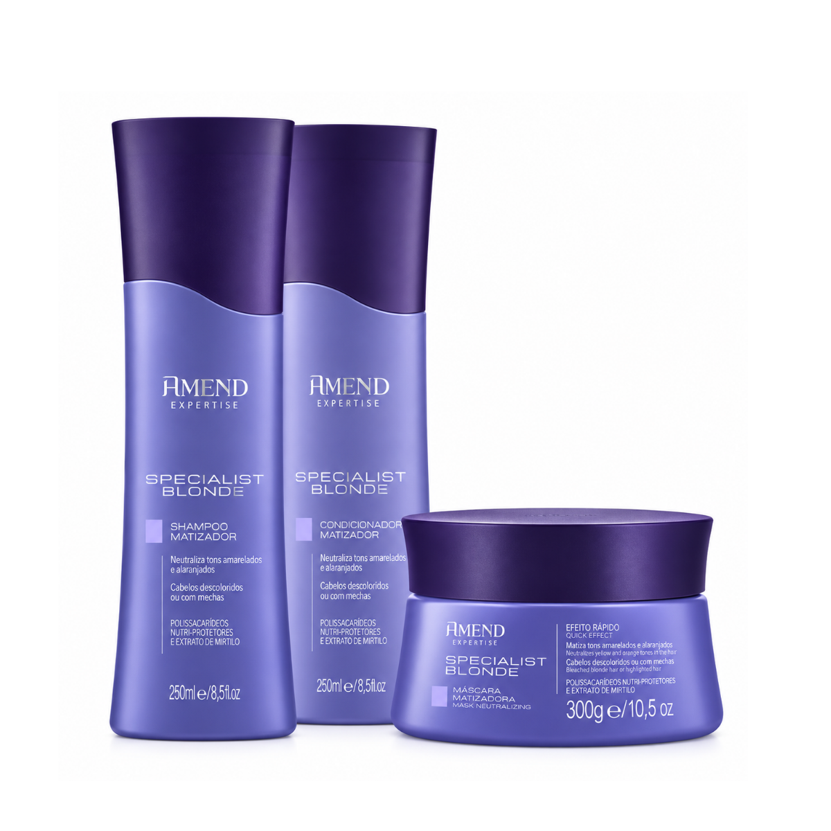 KIT AMEND MASC MATIZADORA BLOND 300G + REPARADOR GOLD BLACK 30ML 