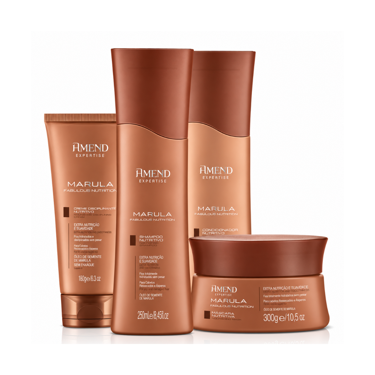 KIT AMEND MÁSCARA MARULA 300GR + GOLD BLACK REPARADOR DE PONTAS 30ML
