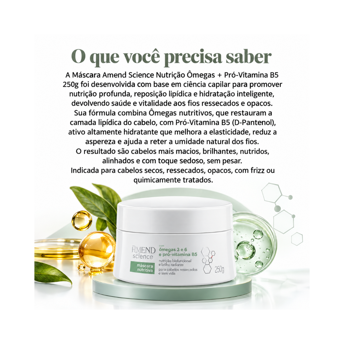 KIT AMEND MÁSCARA ÔMEGA 3 E 6 250G + REPARADOR GOLD BLACK 30ML