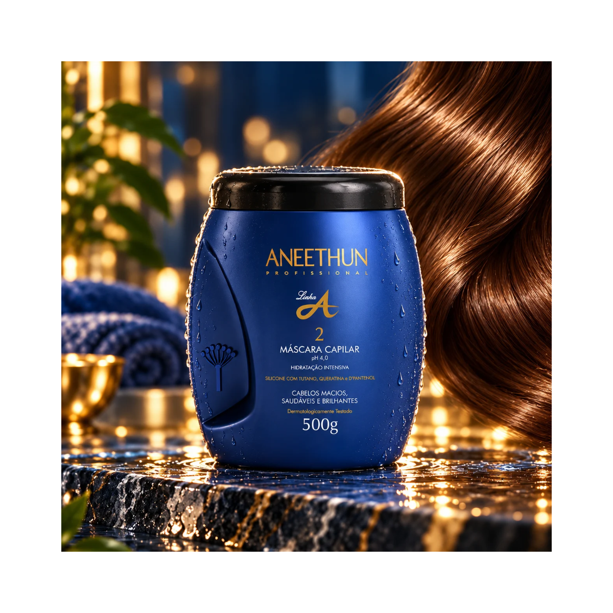 KIT ANEETHUN MÁSCARA LINHA A 500G + ÓLEO DE ARGAN BELLA FEMME 7ML