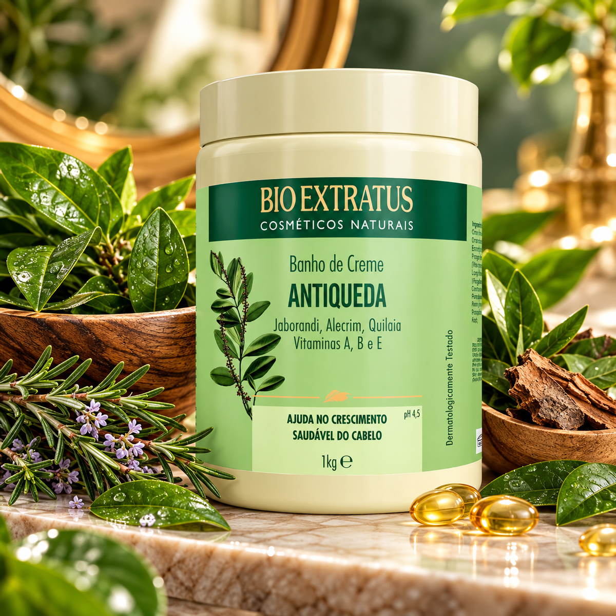 KIT BIO EXTRATUS BANHO DE CREME JABORANDI 1KG + ACESSÓRIO SORTIDO