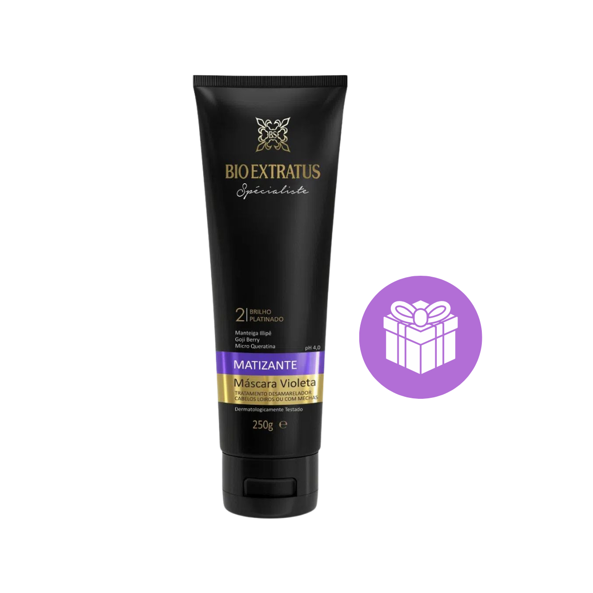KIT BIO EXTRATUS MÁSCARA MATIZANTE VIOLETA 250G + ACESSÓRIO SORTIDO