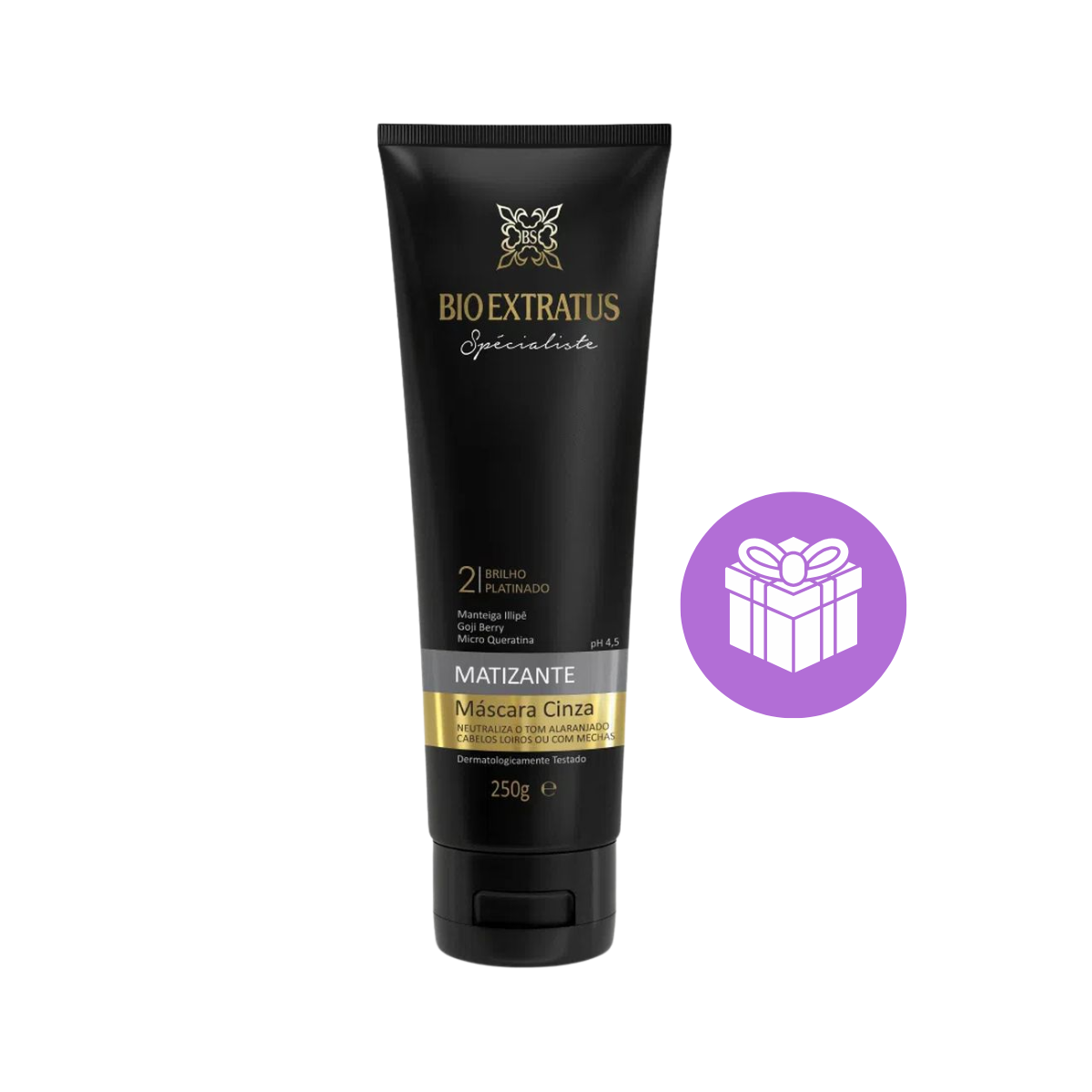 KIT BIO EXTRATUS MÁSCARA SPÉCIALISTE CINZA MATIZANTE 250G + ACESSÓRIO SORTIDO