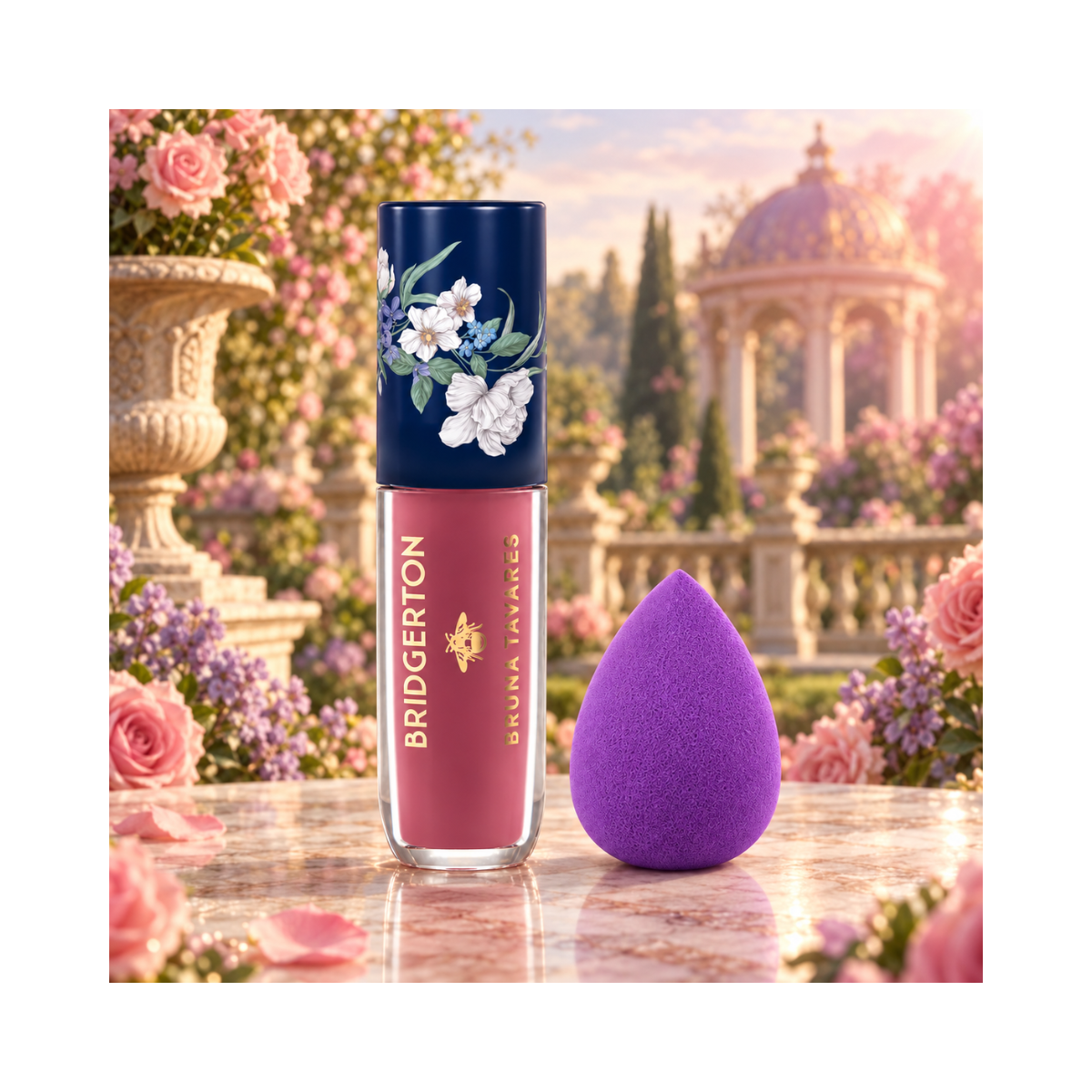 KIT BRUNA TAVARES BRIDGERTON BLUSH LÍQUIDO ROMANCE + ESPONJA 
