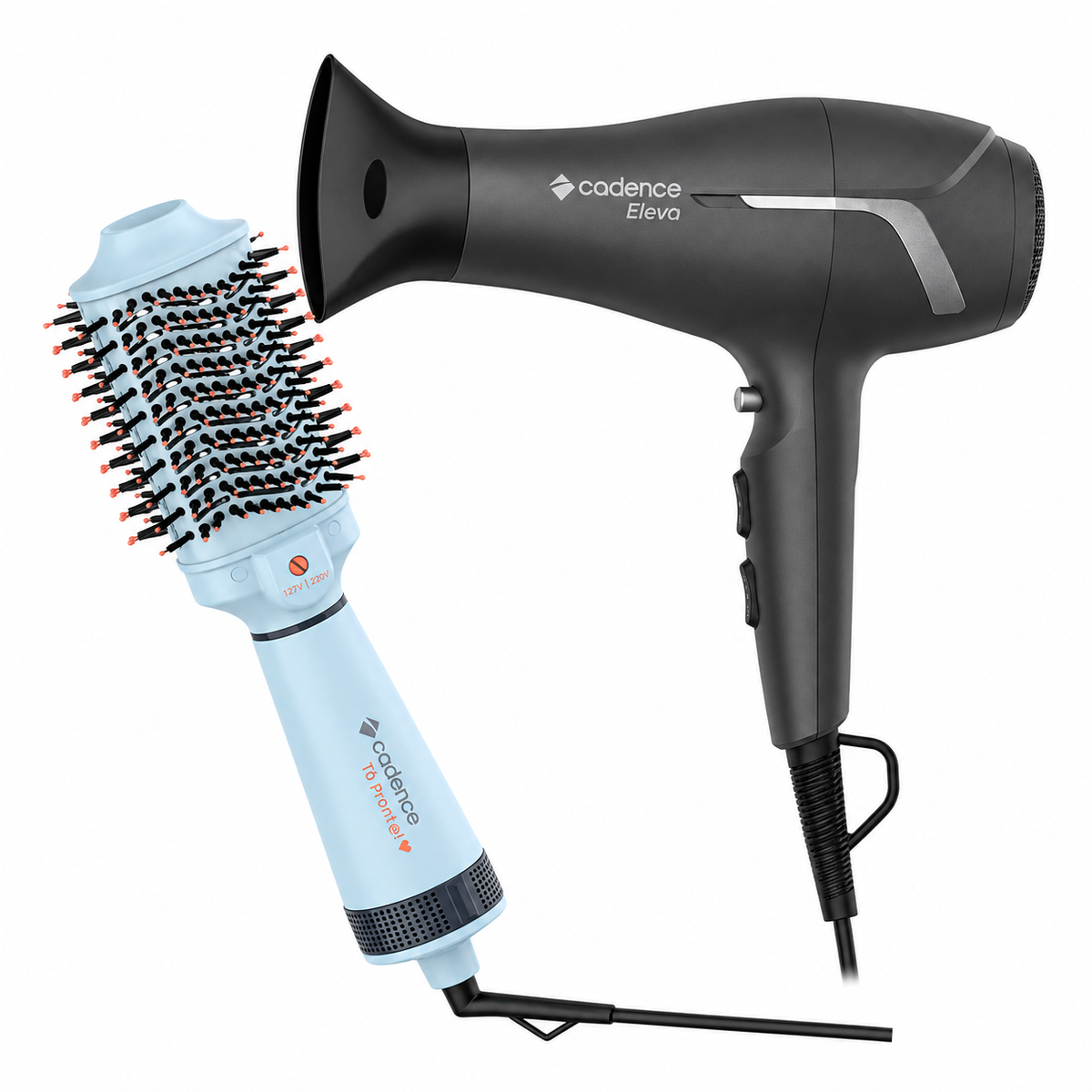 KIT CADENCE ESCOVA TÔ PRONT@! BIVOLT + SECADOR ELEVA 565 127V