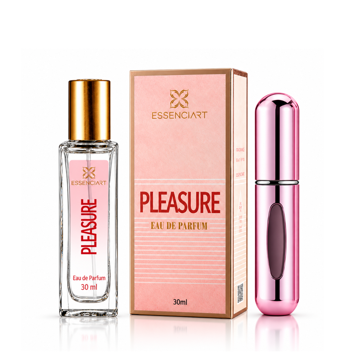 KIT ESSENCIART EDP PLEASURE 30ML + PORTA PERFUME 5ML