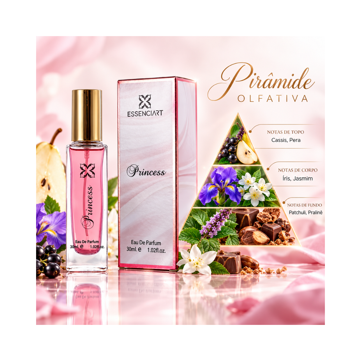 KIT ESSENCIART EDP PRINCESS 30ML + PORTA PERFUME 5ML