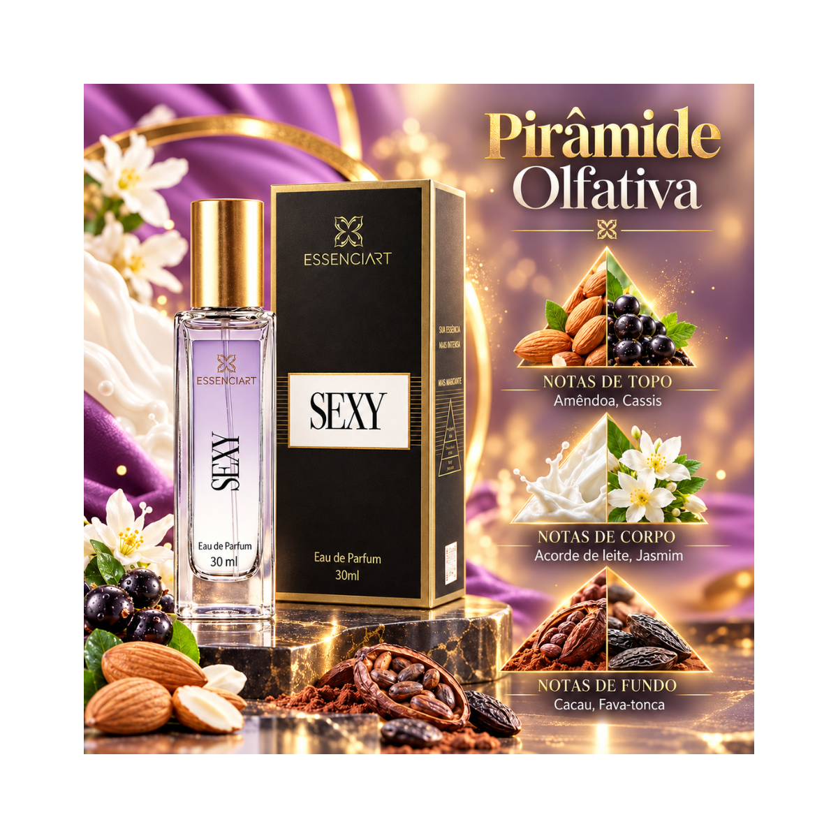 KIT ESSENCIART PERFUME SEXY EDP 30ML + PORTA PERFUME