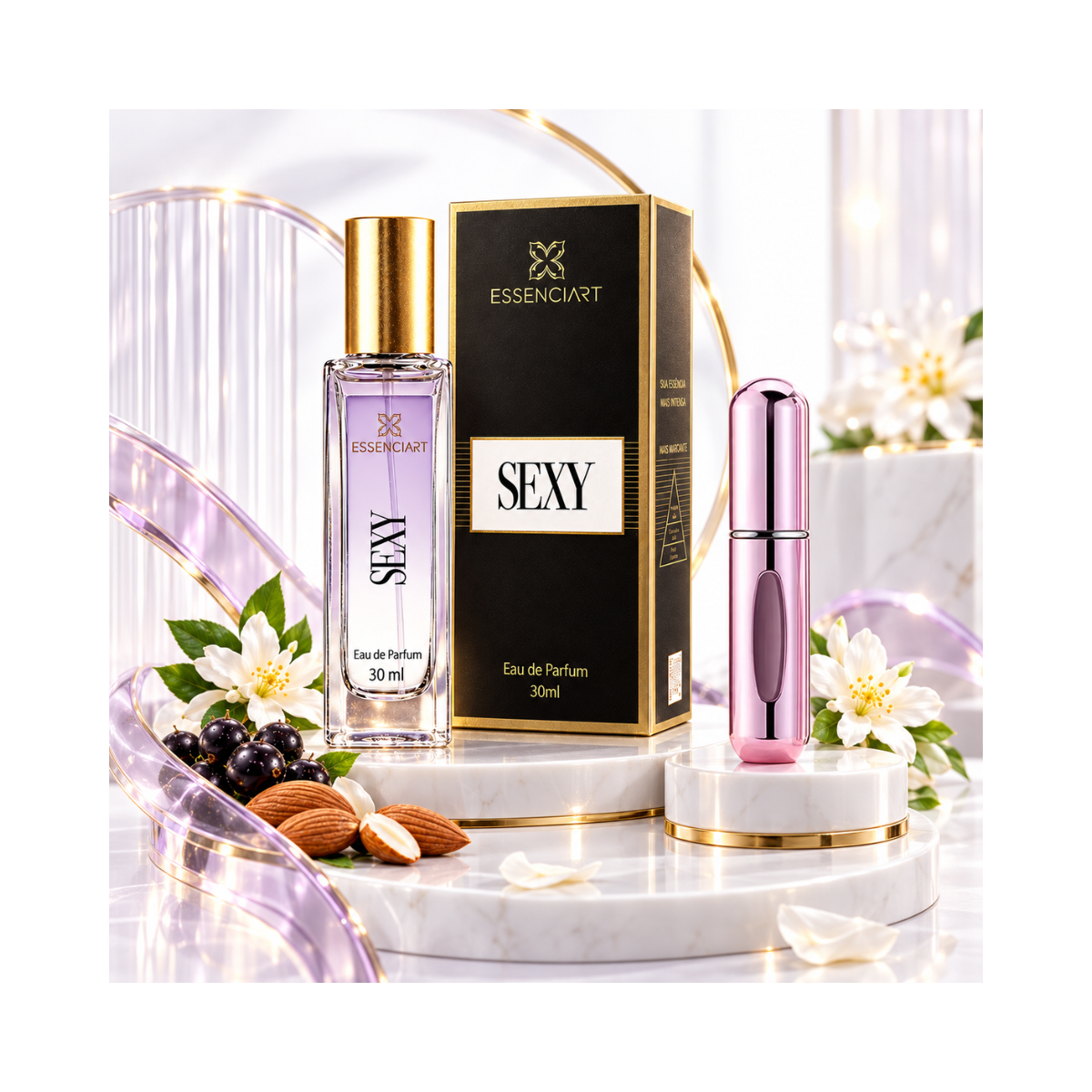 KIT ESSENCIART PERFUME SEXY EDP 30ML + PORTA PERFUME