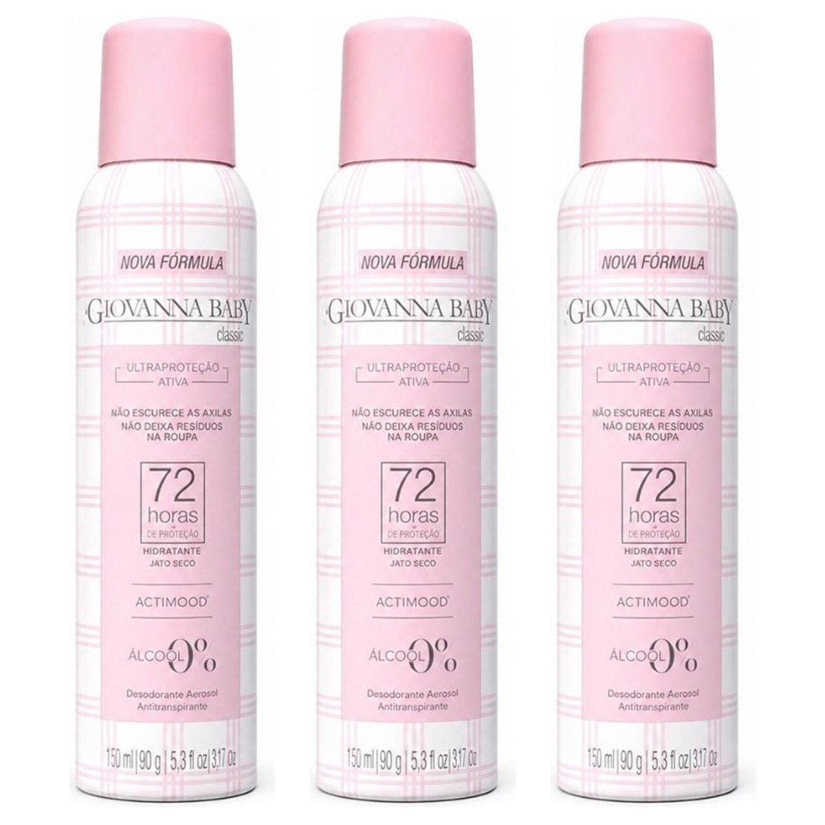KIT GIOVANNA BABY COM 3 DESODORANTES CLASSIC 72HS 150ML