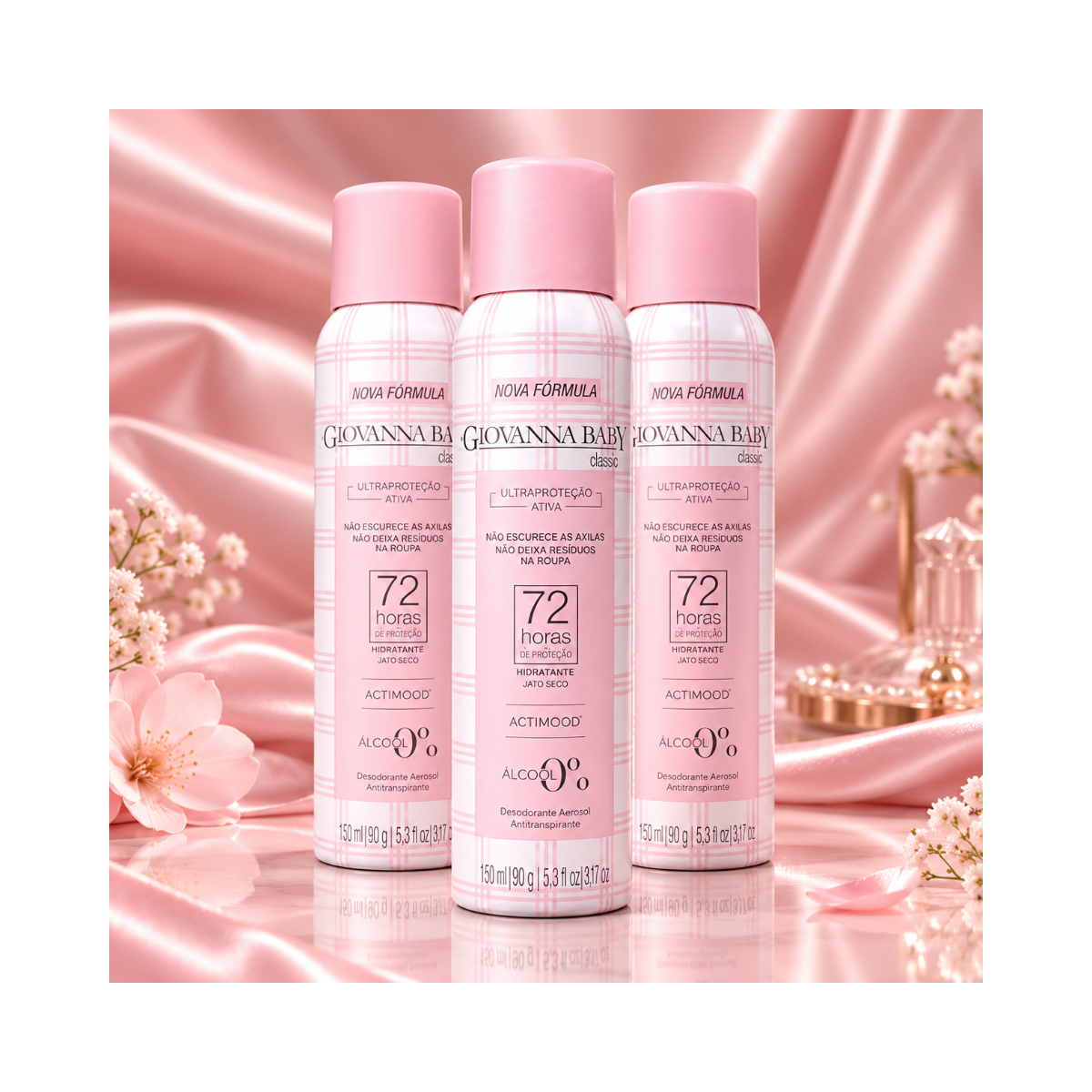 KIT GIOVANNA BABY COM 3 DESODORANTES CLASSIC 72HS 150ML