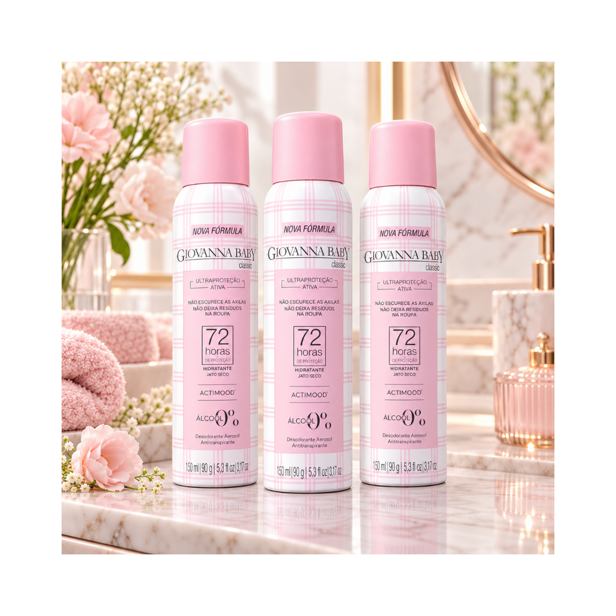 KIT GIOVANNA BABY COM 3 DESODORANTES CLASSIC 72HS 150ML