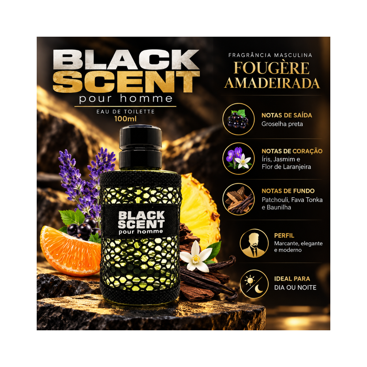 KIT I-SCENTS C/2 EAU BLACK SCENT MASCULINO 100ML 