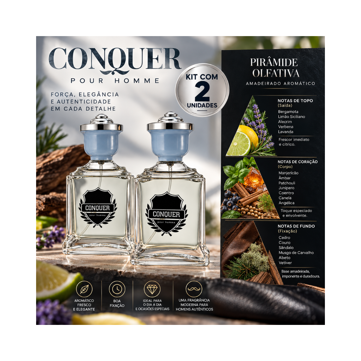  KIT I-SCENTS C/2 EAU CONQUER MASCULINO 100ML    