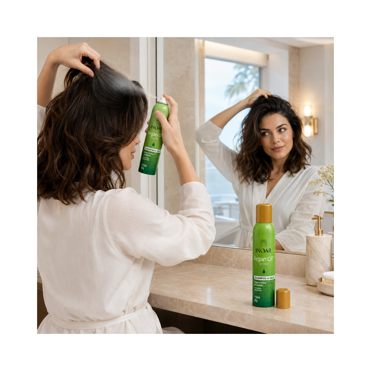 KIT INOAR 2 SHAMPOO A SECO ARGAN OIL 150ML