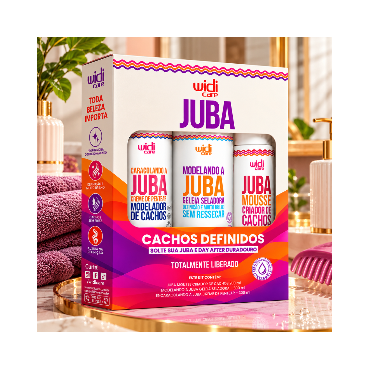 KIT JUBA DEFINIÇÃO EXTREMA 800ML  WIDI CARE