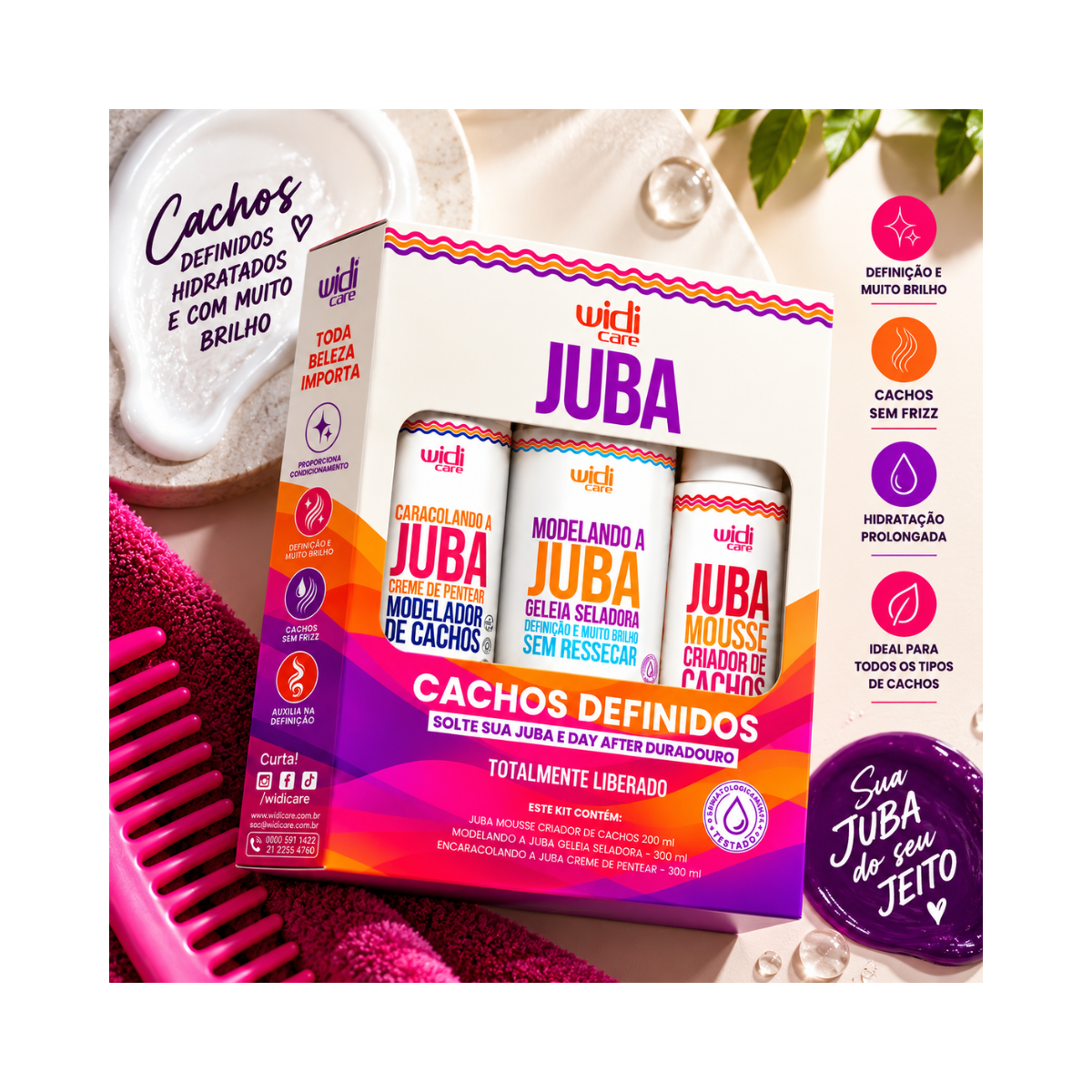 KIT JUBA DEFINIÇÃO EXTREMA 800ML  WIDI CARE