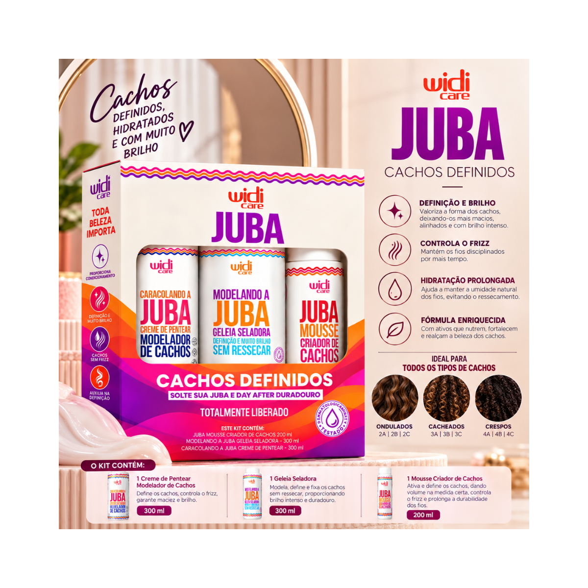 KIT JUBA DEFINIÇÃO EXTREMA 800ML  WIDI CARE