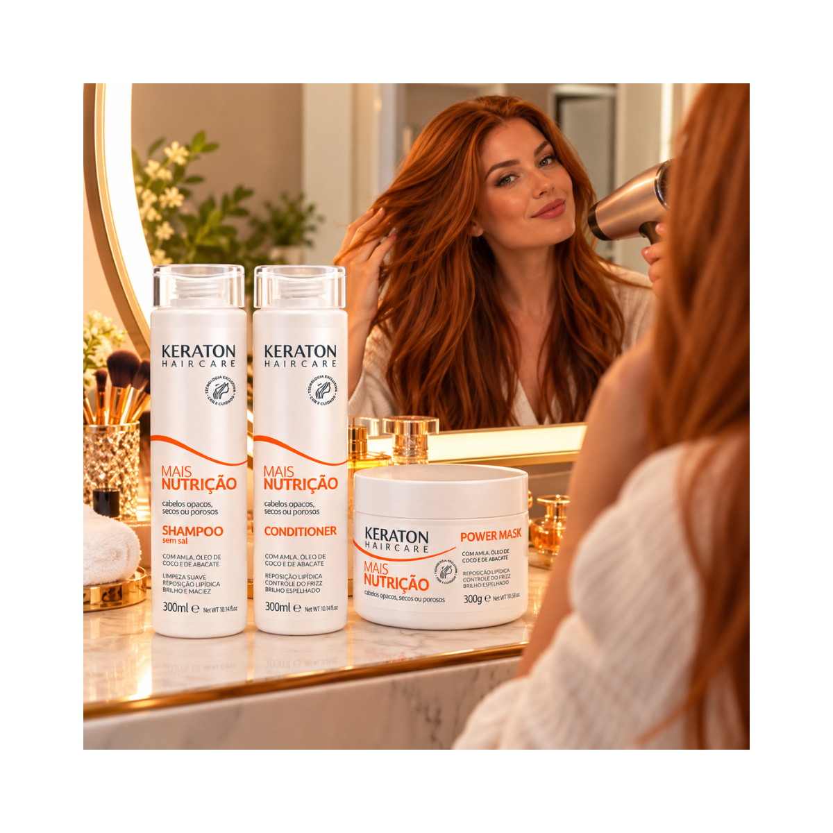 KIT KERATON MAIS NUTRIÇÃO SHAMPOO 300ML + COND 300ML + MÁSCARA 300G